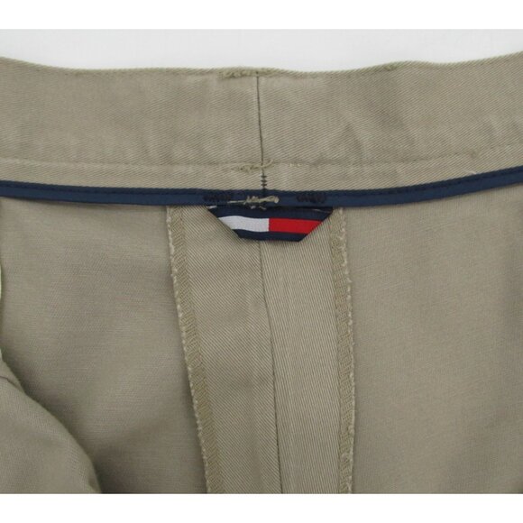 Vintage Tommy Hilfiger Pleated Khaki Pants (37x29) Crest Logo Twill Trousers - Picture 11 of 14